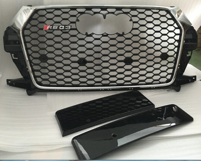thumbnail image 2 of Front Bumper Grille Pair (Left & Right) For Audi Q3 2016-2017-2018 W/ PAS Holes 2 of 5