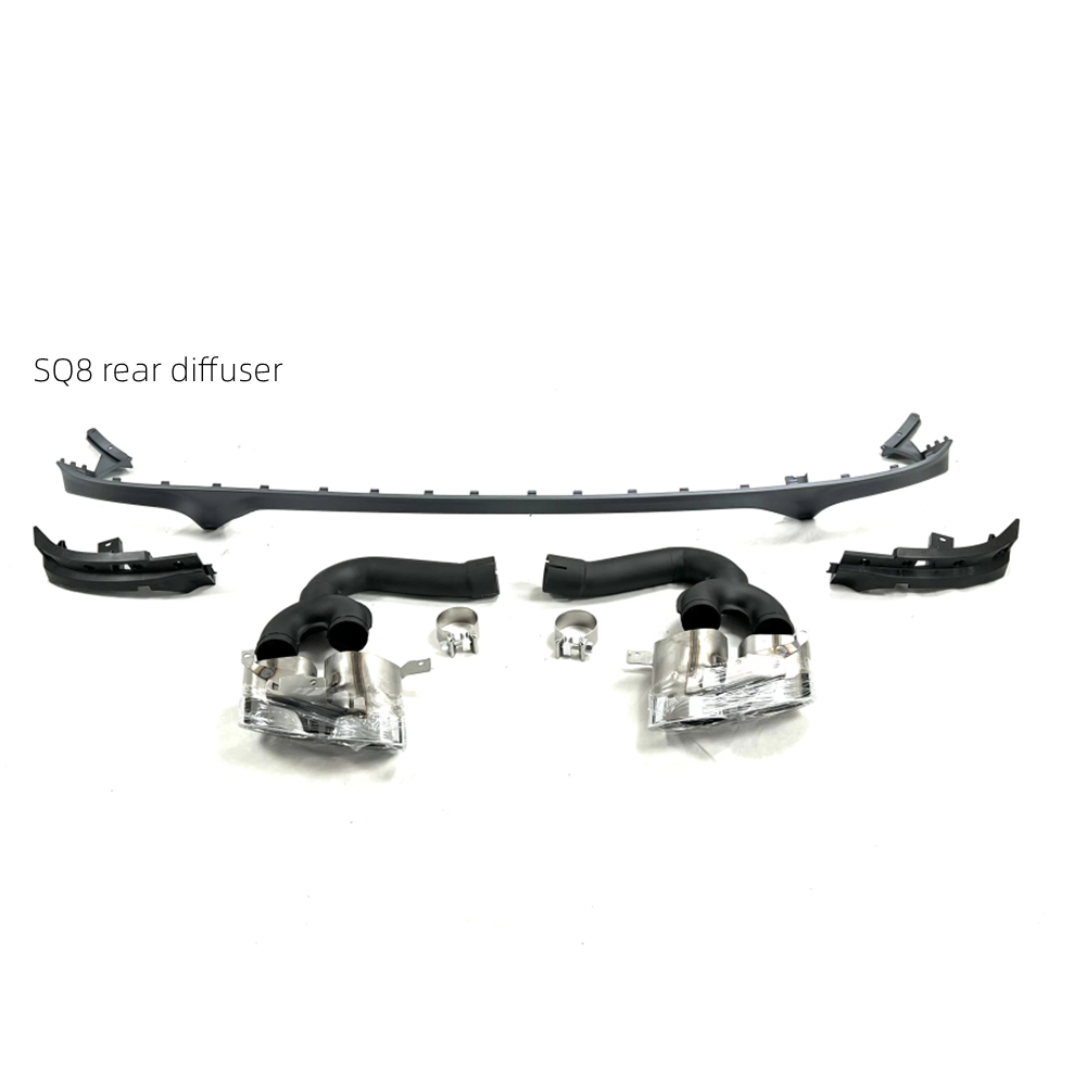 SQ8 looking rear diffuser with exhaust pipes fit Audi Q8/SQ8 sport model