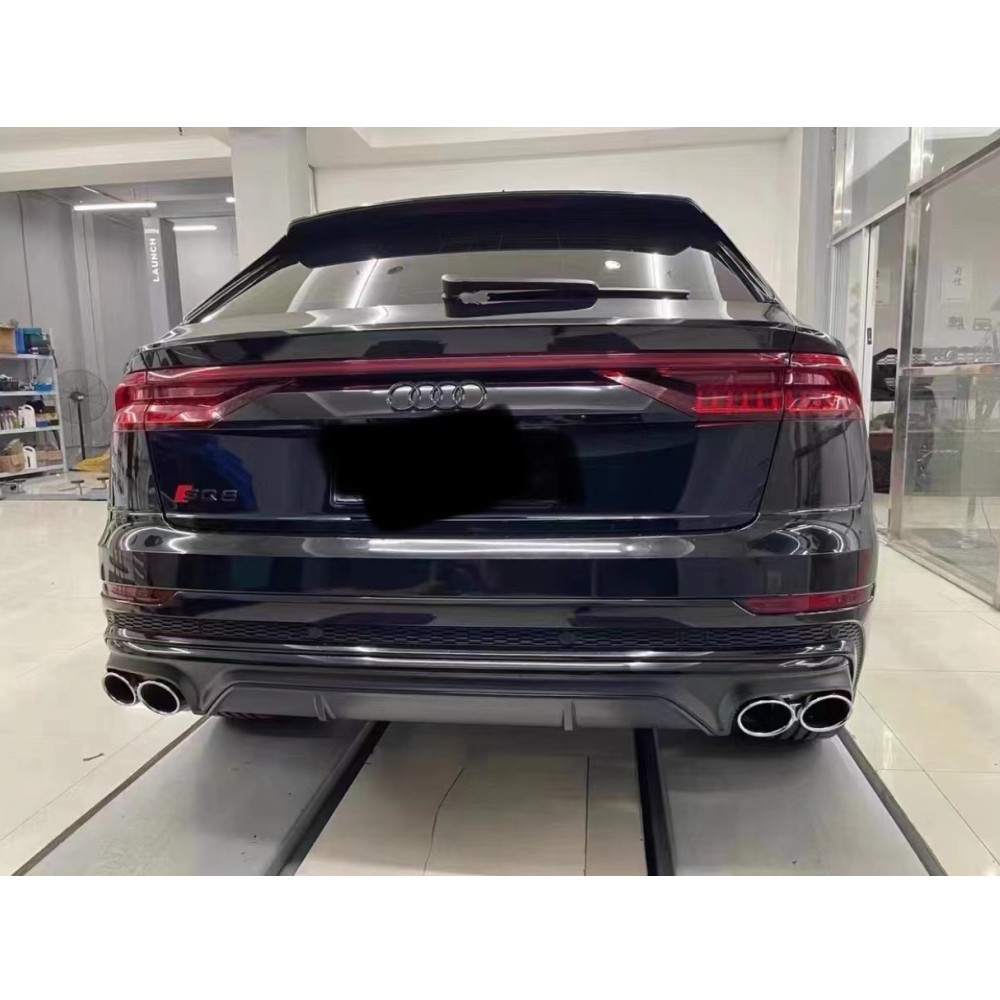 SQ8 looking rear diffuser with exhaust pipes fit Audi Q8/SQ8 sport model